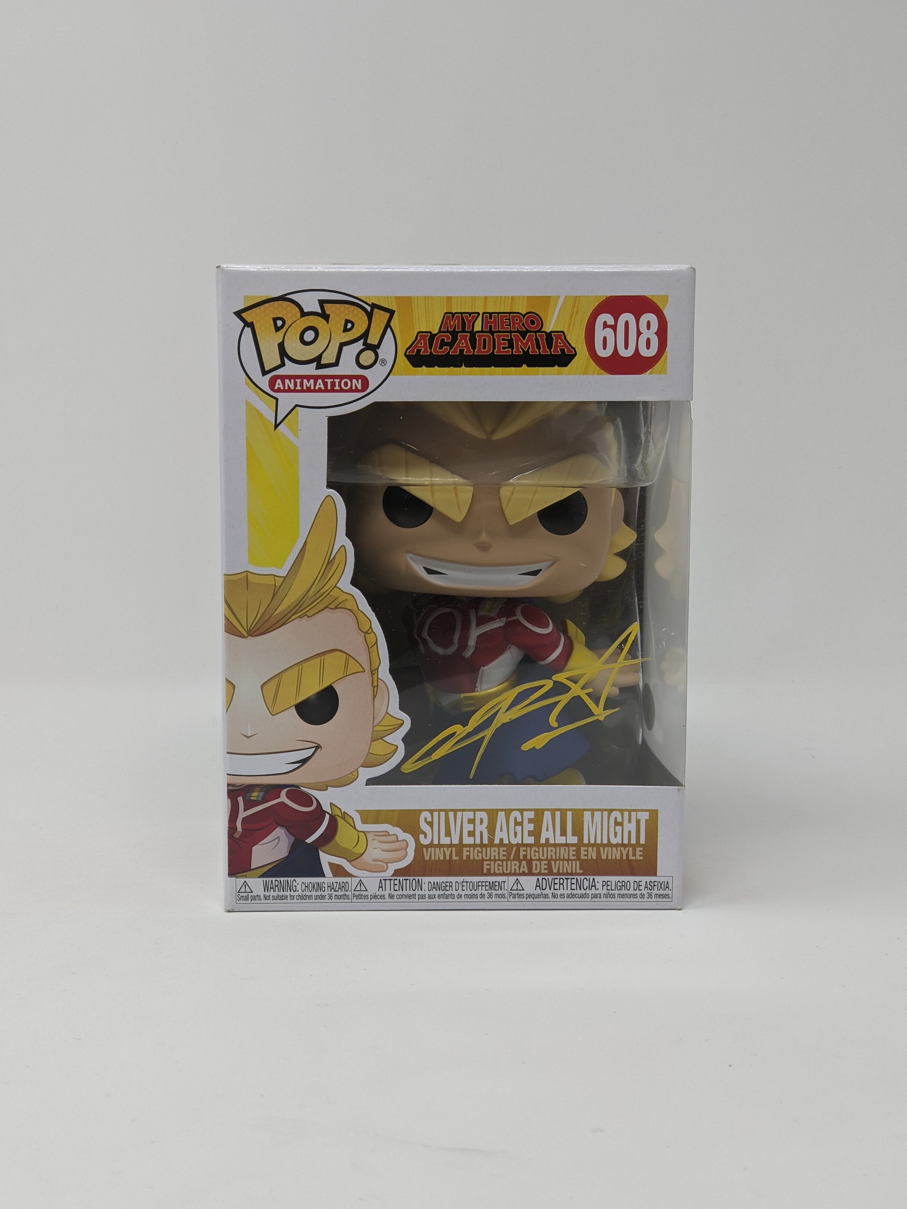 Chris Sabat My Hero Academia Silver Age All Might #608 Signed Funko Pop JSA COA Certified Autograph GalaxyCon