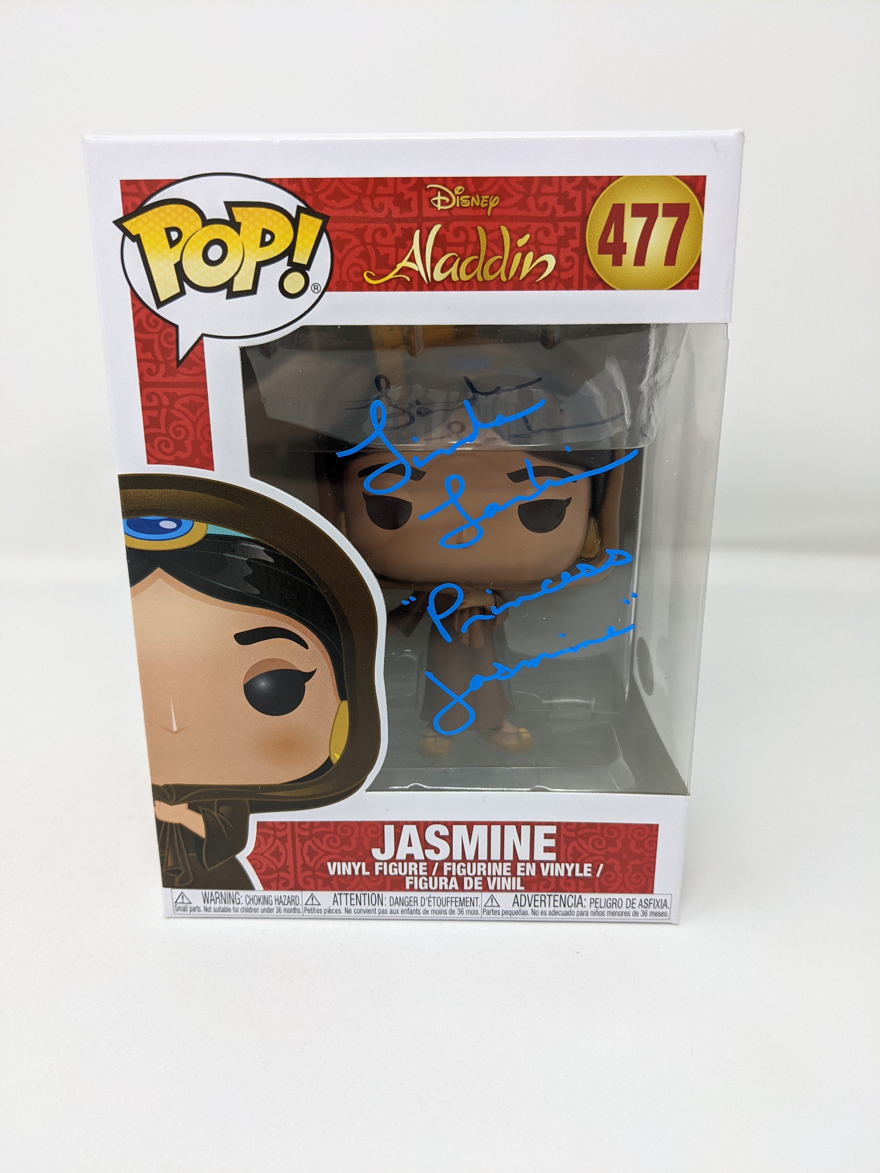 Linda Larkin Disney Aladdin Jasmine #477 Signed Funko Pop JSA Certified Autograph