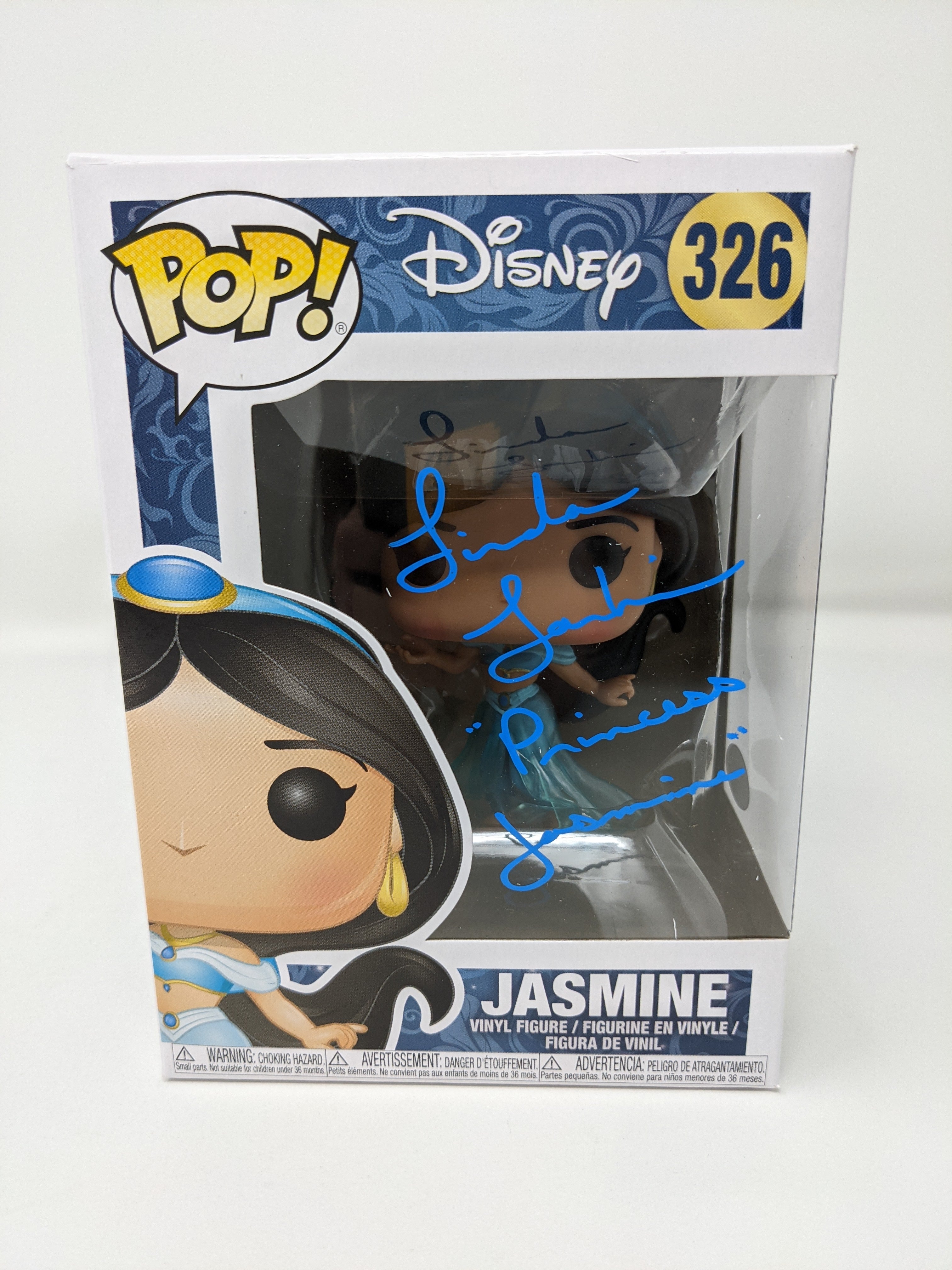 Linda Larkin Disney Aladdin Jasmine #326 Signed Funko Pop JSA Certified Autograph GalaxyCon