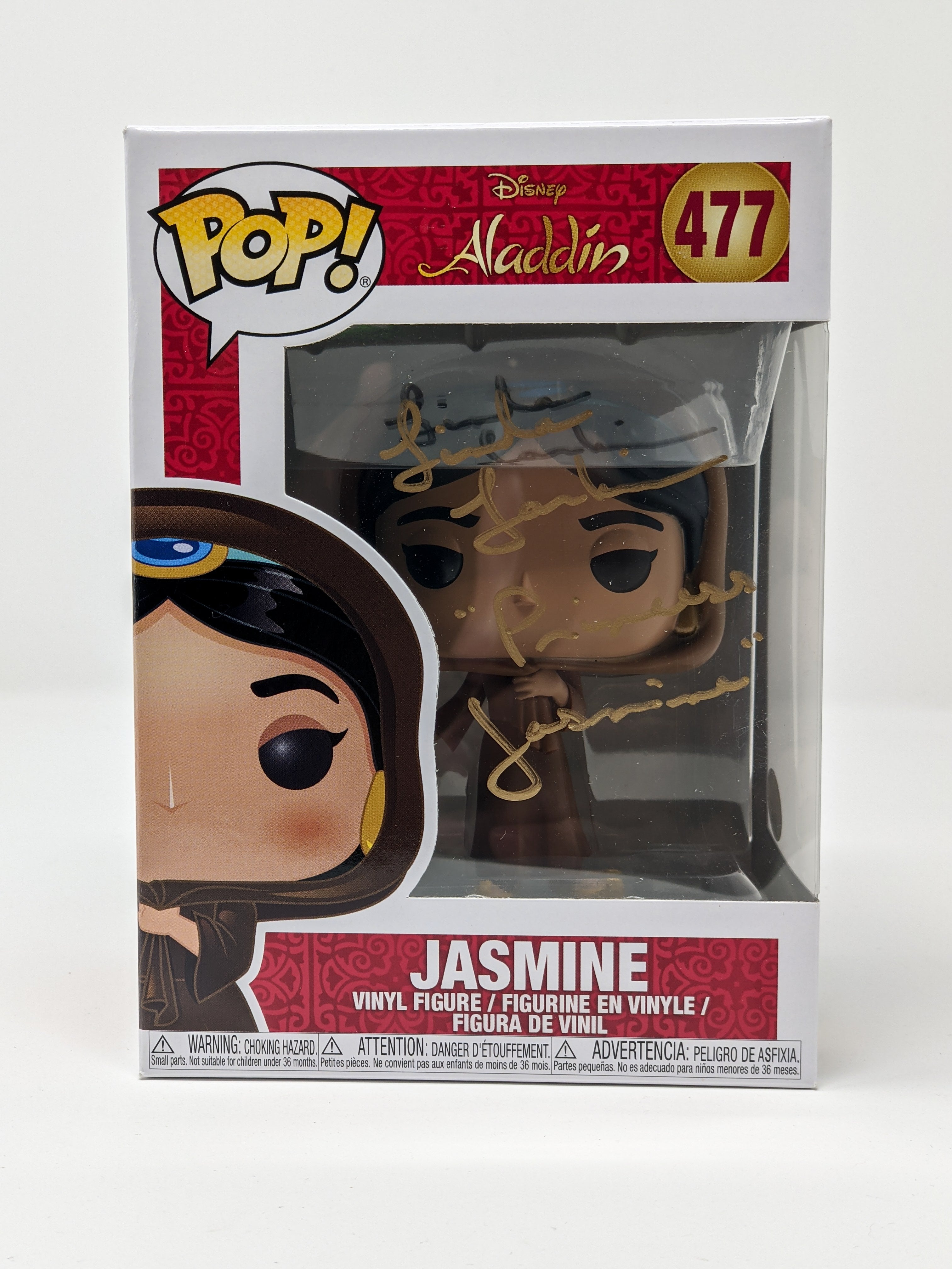 Linda Larkin Disney Aladdin Jasmine #477 Signed Funko Pop JSA Certified Autograph GalaxyCon