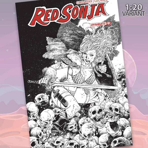 Red Sonja #1 Cover T Cheung 1:20 Line Art Variant Comic Book