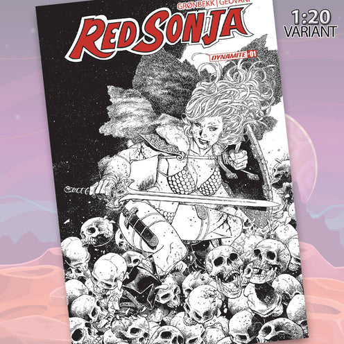 Red Sonja #1 Cover T Cheung 1:20 Line Art Variant Comic Book