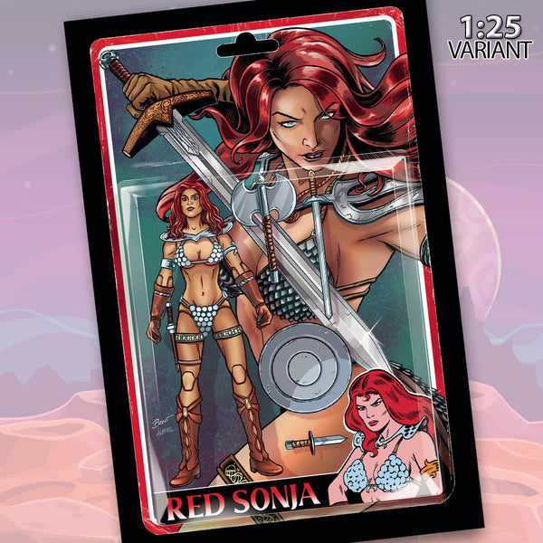Red Sonja #1 Cover X 1:25 Action Figure Virgin Edition Variant Comic Book