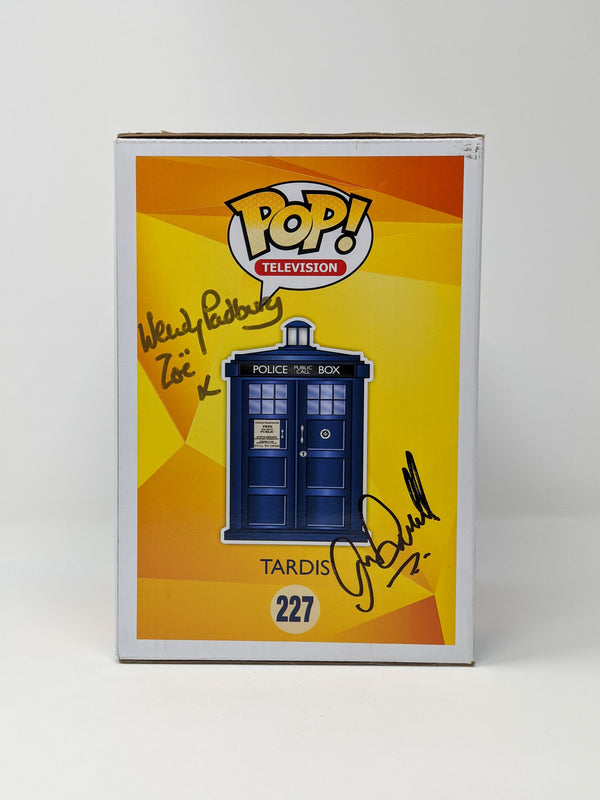 Doctor Who Tardis #227 Funko Pop Cast x4 Signed  Kingston, Tennant, Darvill, Padbury JSA Certified Autograph