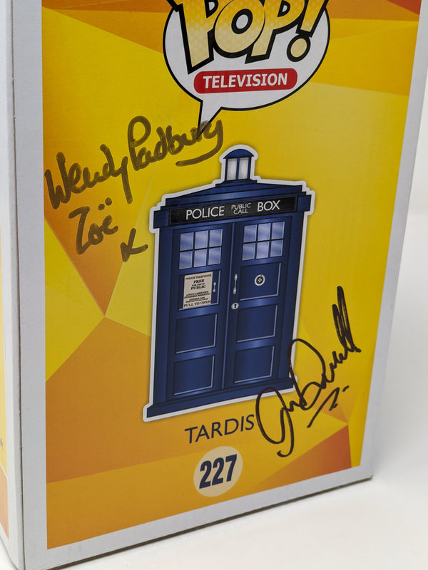 Doctor Who Tardis #227 Funko Pop Cast x4 Signed  Kingston, Tennant, Darvill, Padbury JSA Certified Autograph