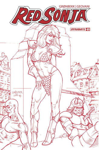 Red Sonja #1 Cover ZS 1:10 Linsner Red Line Art Variant Comic Book