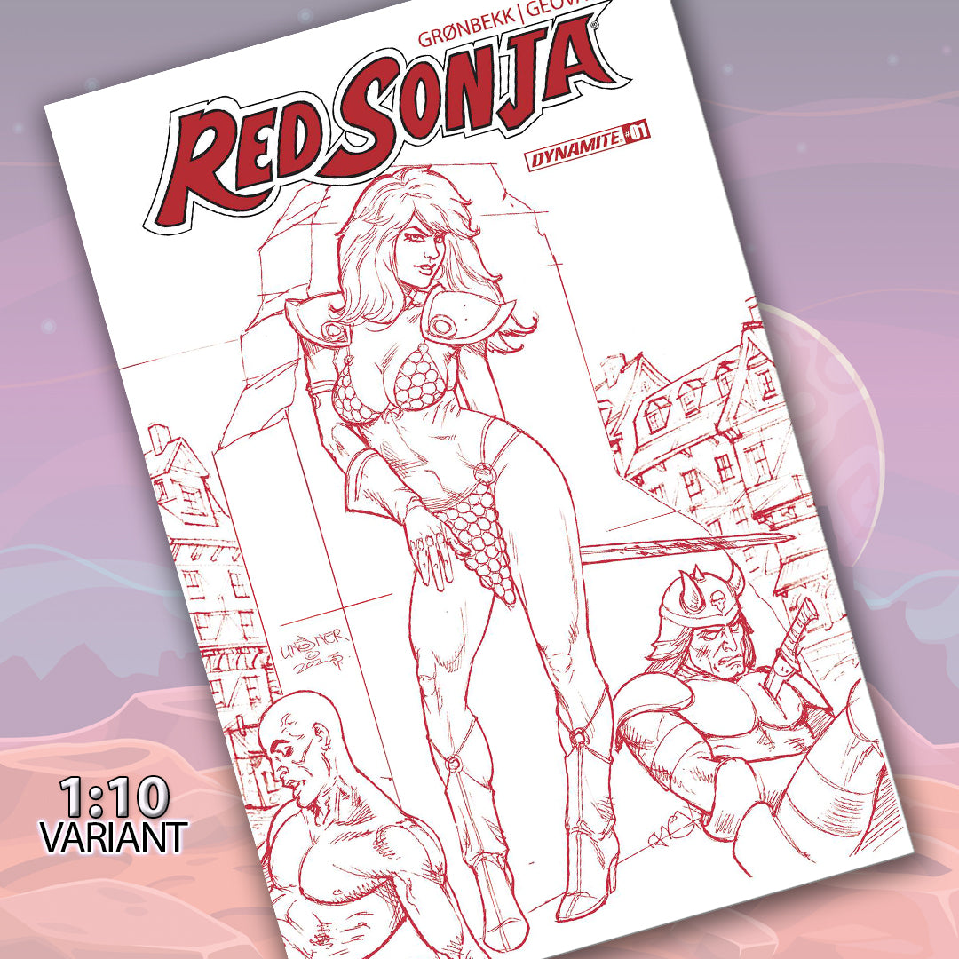 Red Sonja #1 Cover ZS 1:10 Linsner Red Line Art Variant Comic Book