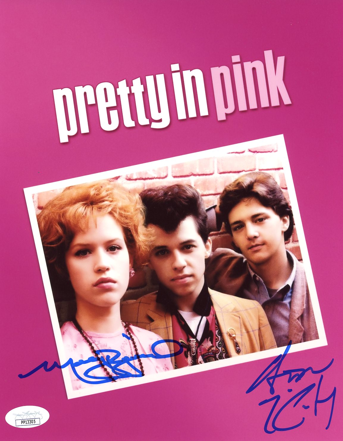 Pretty in Pink 8x10 Photo Cast x2 Signed McCarthy, Ringwald JSA Certified Autograph
