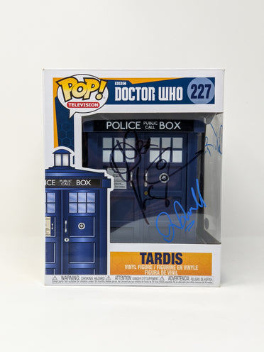 Doctor Who Tardis #227 Funko Pop Cast x3 Signed Kingston, Tennant, Darvill JSA Certified Autograph