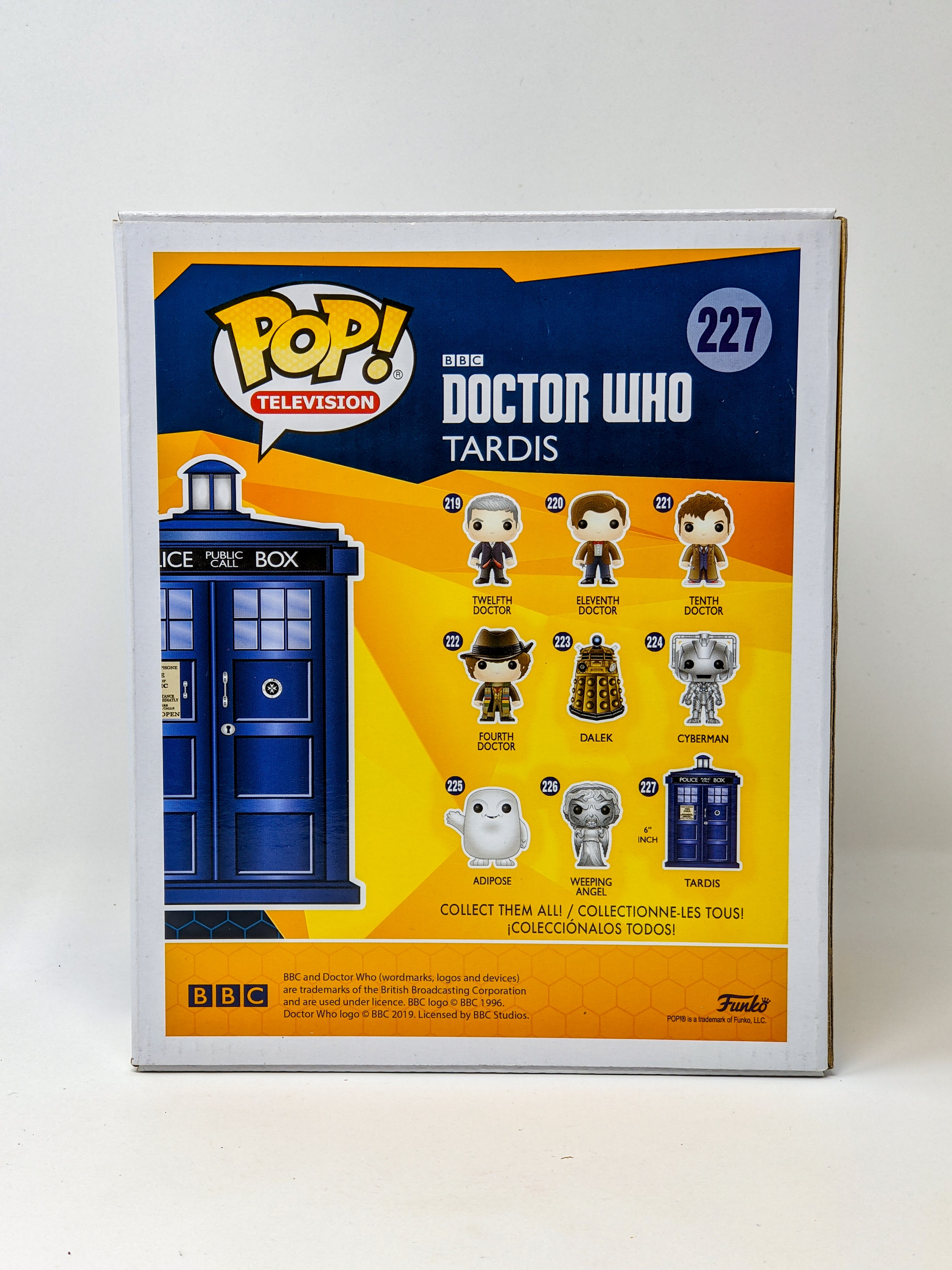 Doctor Who Tardis #227 Signed Funko Pop Cast x3 Tennant, Darvill, Tate JSA Certified Autograph