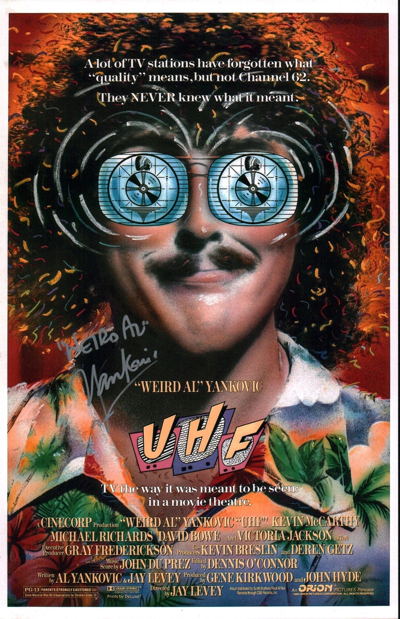 Weird Al Yankovic UHF 11x17 Photo Poster JSA Certified Autograph