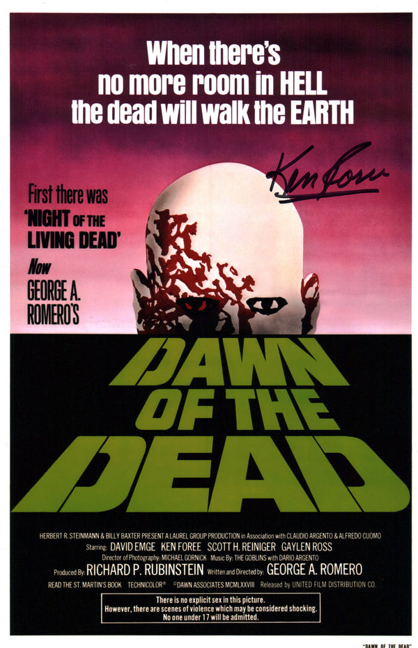 Ken Foree Dawn of the Dead 11x17 Signed Mini Poster JSA Certified Autograph