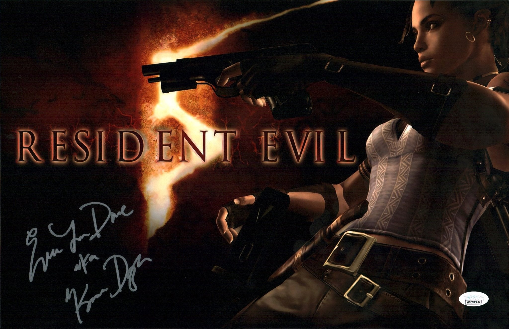 Eva La Dare Resident Evil 11x17 Cast Signed Photo Poster JSA Certified eva-la-dare-resident-evil-11x17-cast-signed-photo-poster-jsa-certified