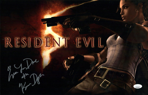 Eva La Dare Resident Evil 11x17 Cast Signed Photo Poster JSA Certified Autograph