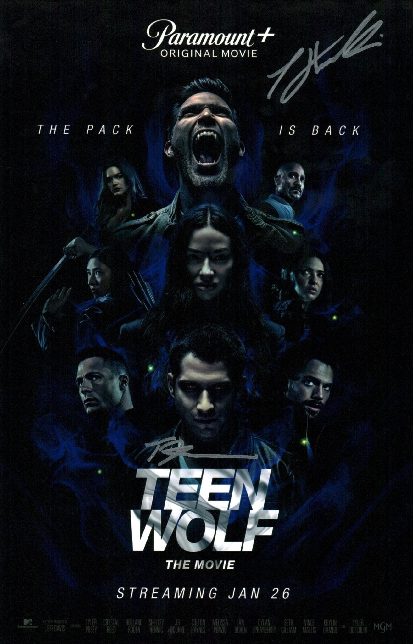 Teen Wolf The Movie 11x17 Cast x2 Hoechlin, Posey Signed Photo Poster JSA Certified Autograph