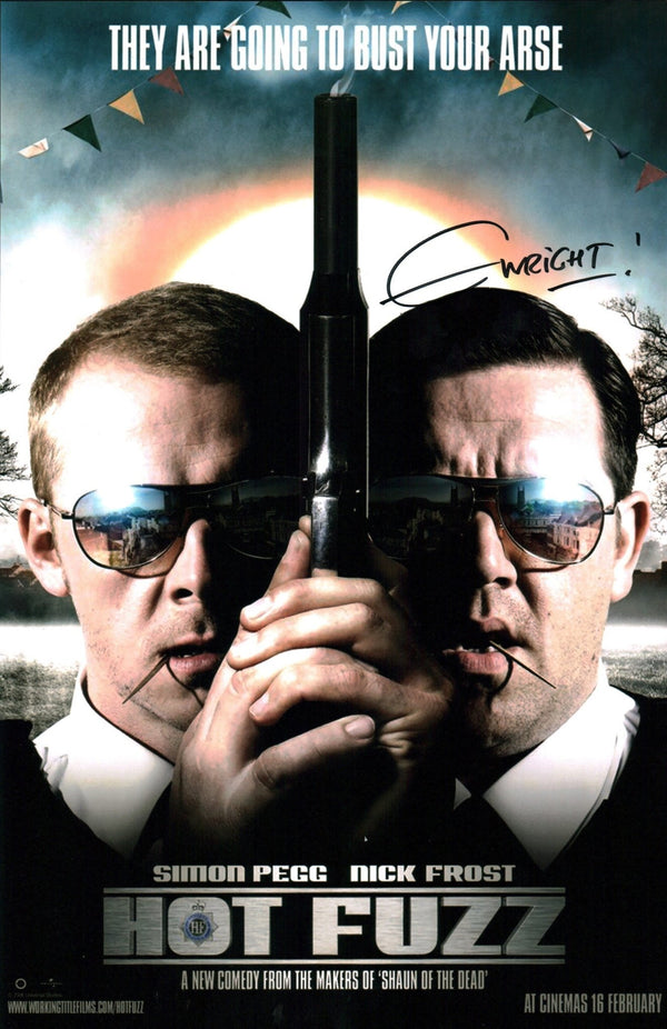 Edgar Wright Hot Fuzz 11x17 Photo Poster JSA Certified Autograph