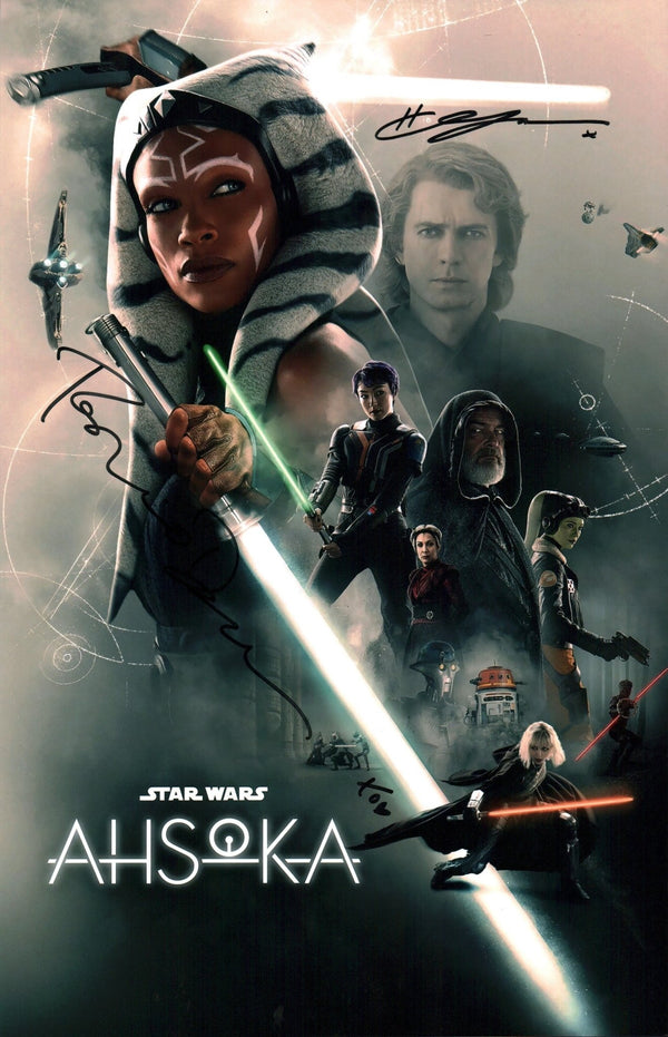 Star Wars 11x17 Signed Hayden Christensen, Rosario Dawson  Photo JSA Certified Autograph