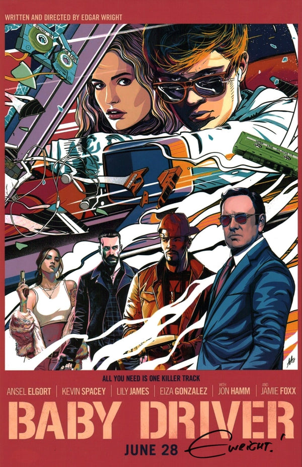 Edgar Wright Baby Driver 11x17 Photo Poster JSA Certified Autograph