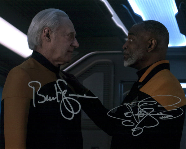 Star Trek 8x10 Photo Cast x2 Signed Brent Spiner, LaVar, Burton JSA Certified Autograph