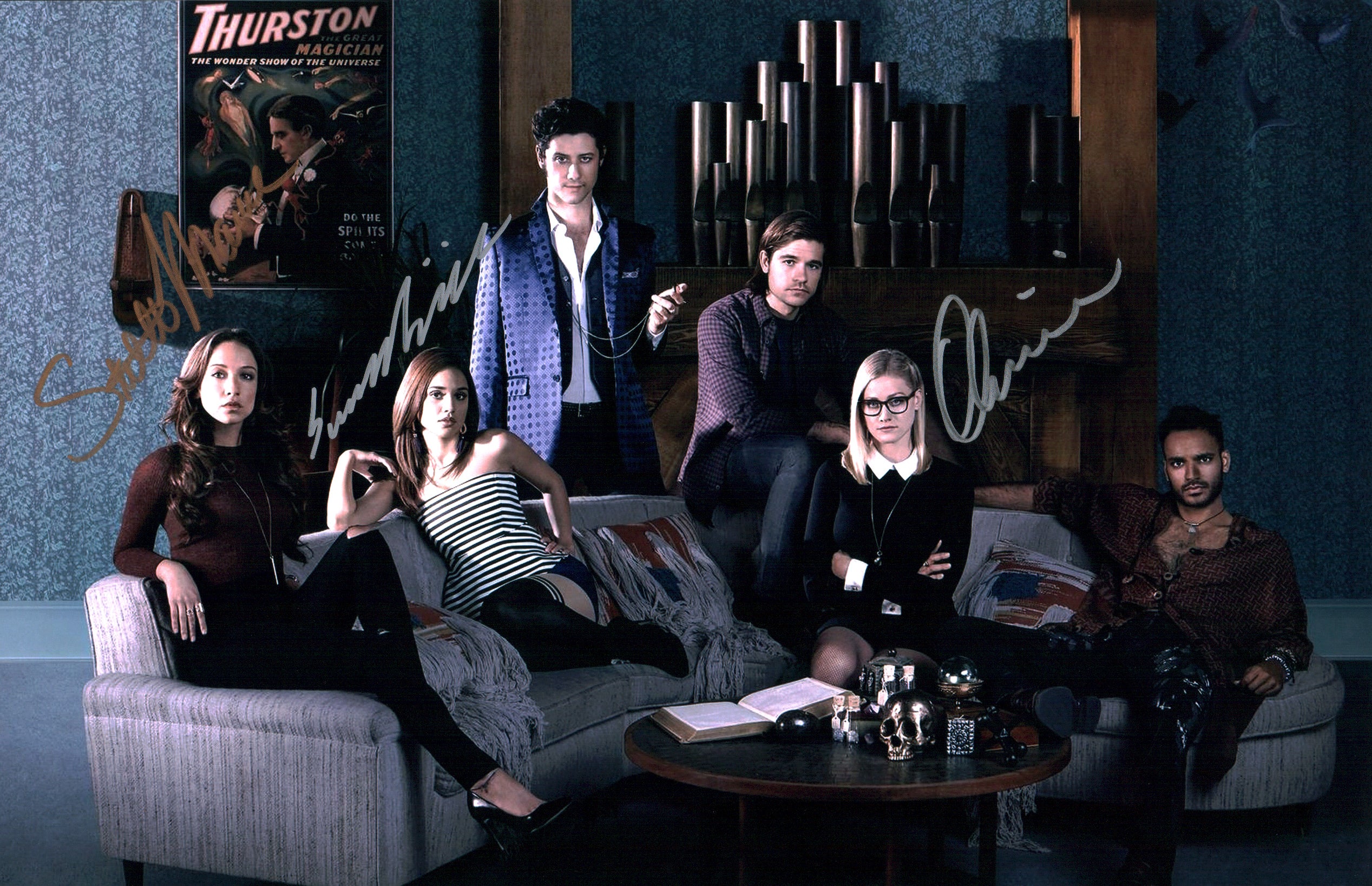 The Magicians 11x17 Photo Poster Cast x3 Signed Bishil, Dudley, Maeve Autograph JSA Certified Autograph