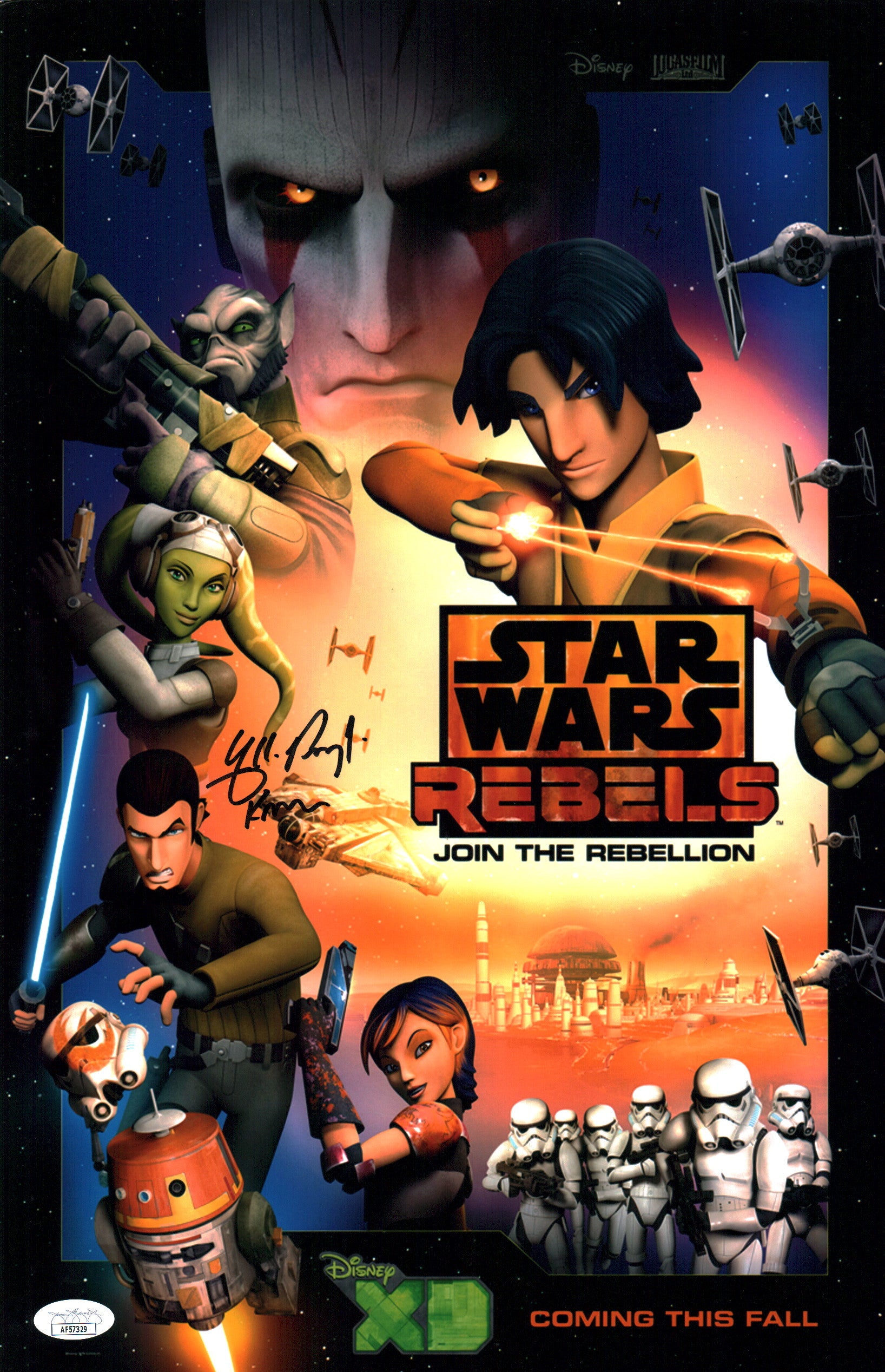 Freddie Prinze Jr. Star Wars Rebels 11x17 Signed Photo Poster JSA Certified Autograph