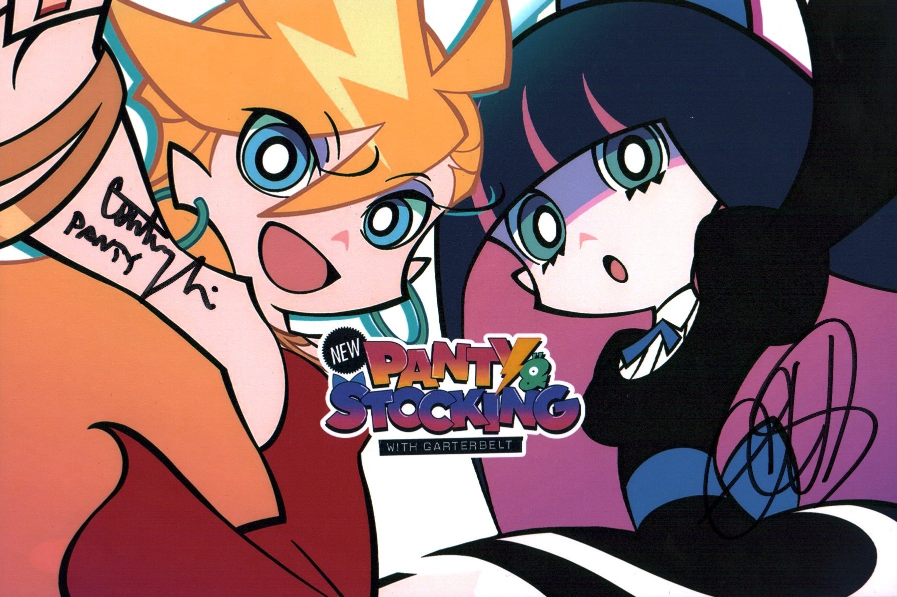 Panty & Stocking with Garterbelt 8x12 Photo Cast x2  Courtney Lin, Cristina Vee Signed JSA Certified Autograph