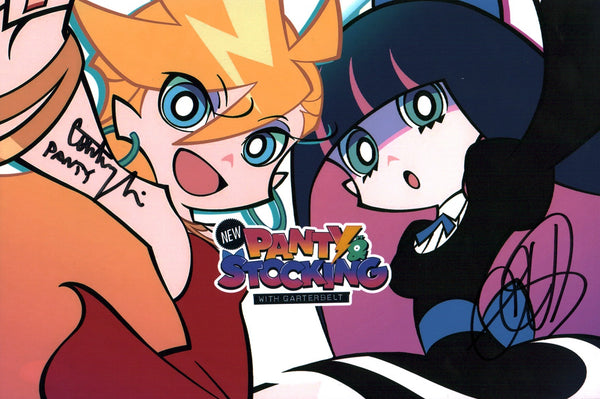 Panty & Stocking with Garterbelt 8x12 Photo Cast x2  Courtney Lin, Cristina Vee Signed JSA Certified Autograph
