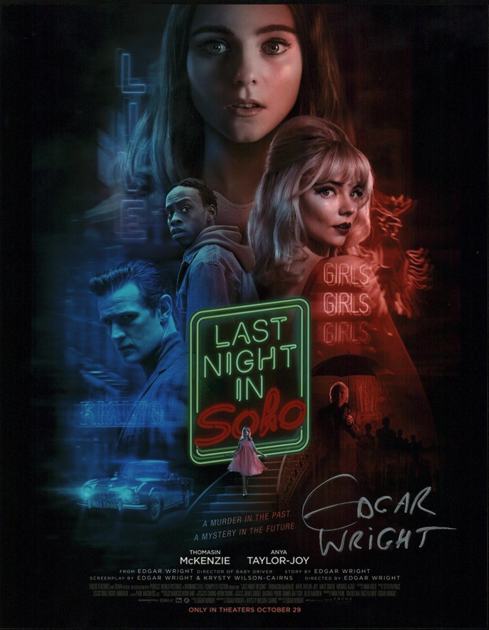 Edgar Wright Last Night in Soho 11x14 Photo Poster JSA Certified Autograph