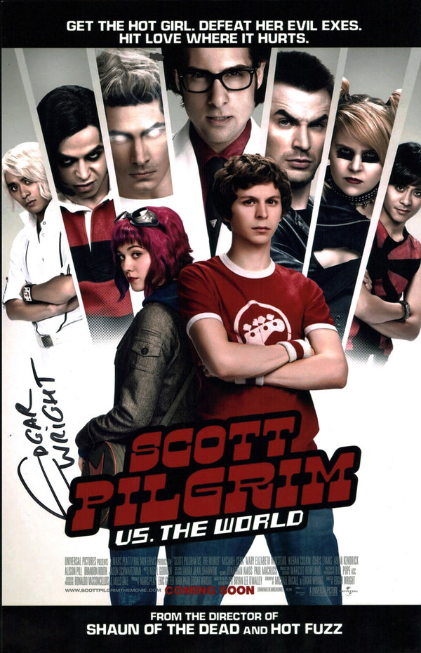 Edgar Wright Scott Pilgrim vs. the World 11x17 Photo Poster JSA Certified Autograph