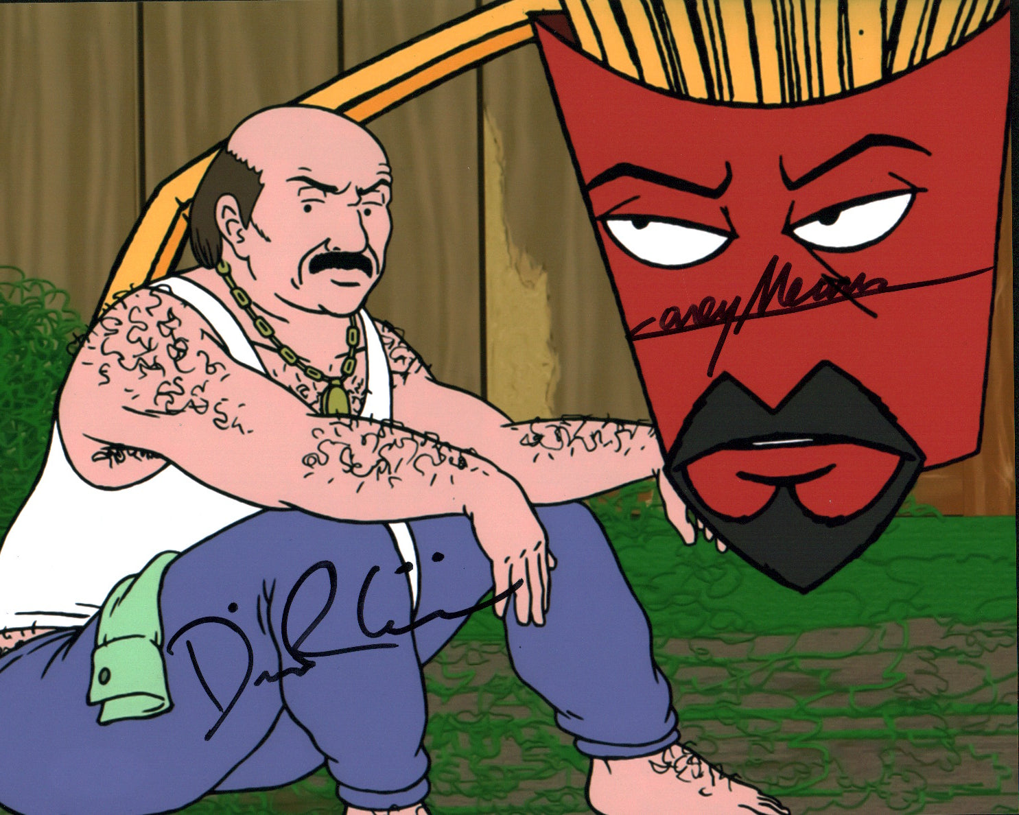 Aqua Teen Hunger Force 8x10 Photo Cast x2 Signed Willis, Means JSA Certified Autograph