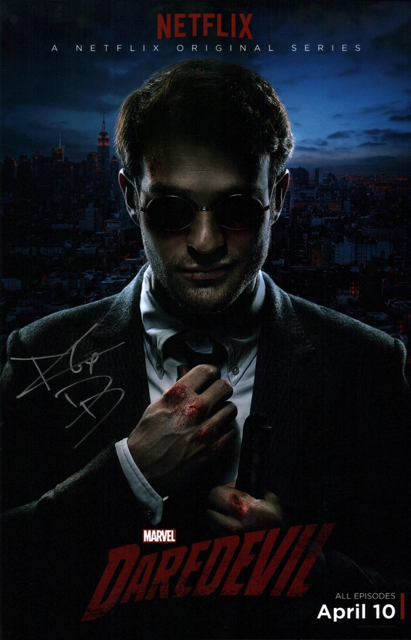 Charlie Cox Daredevil 11x17 Signed Photo Poster JSA Certified Autograph