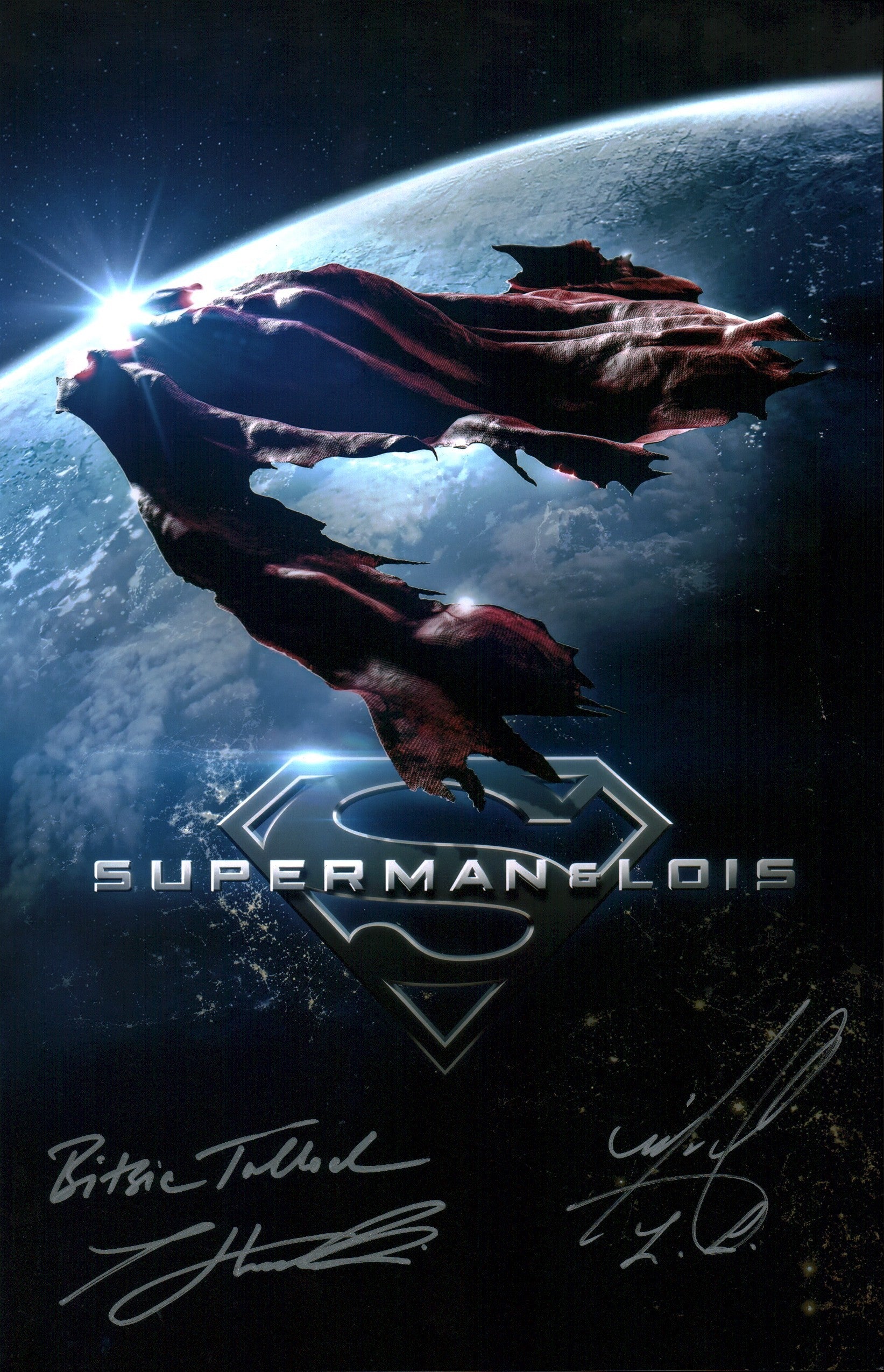 Superman and Lois 11x17 Cast x3 Signed Photo Poster JSA Certified Autograph