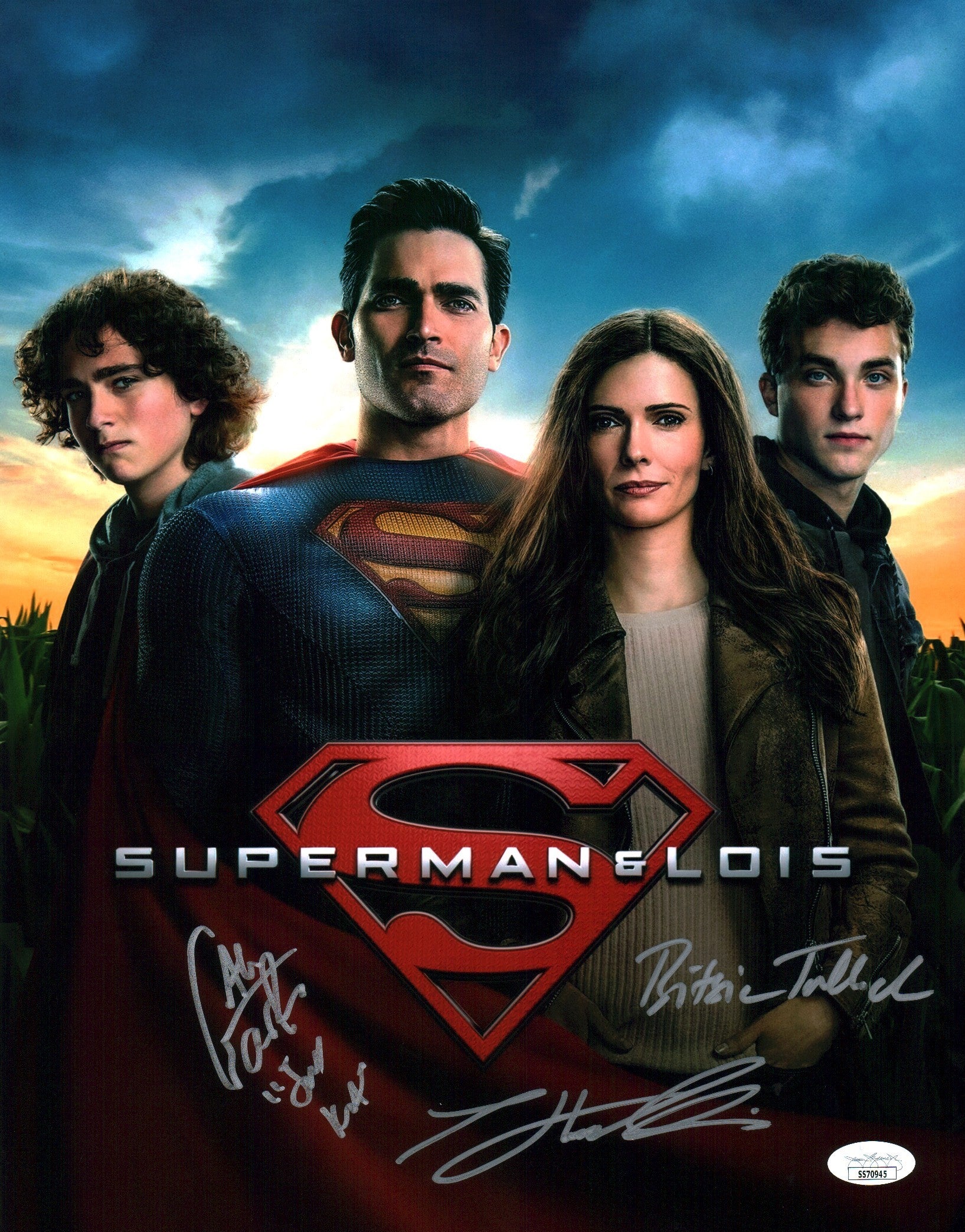 Superman and Lois 11x14 Cast x3 Signed Photo Poster JSA Certified Autograph