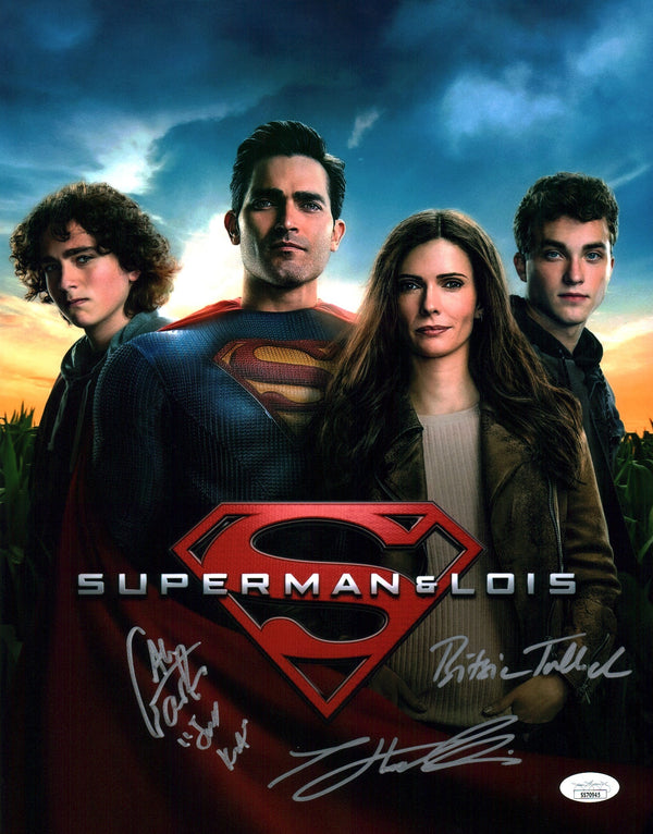 Superman and Lois 11x14 Cast x3 Signed Photo Poster JSA Certified Autograph