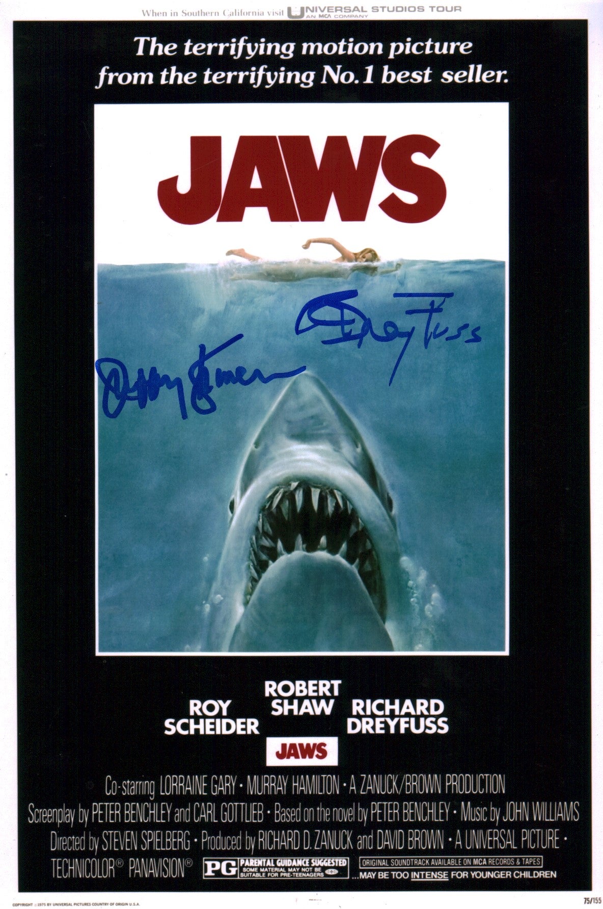 Jaws 8x12 Photo Cast x2 Signed Dreyfuss, Kramer Signed Photo JSA Certified Autograph