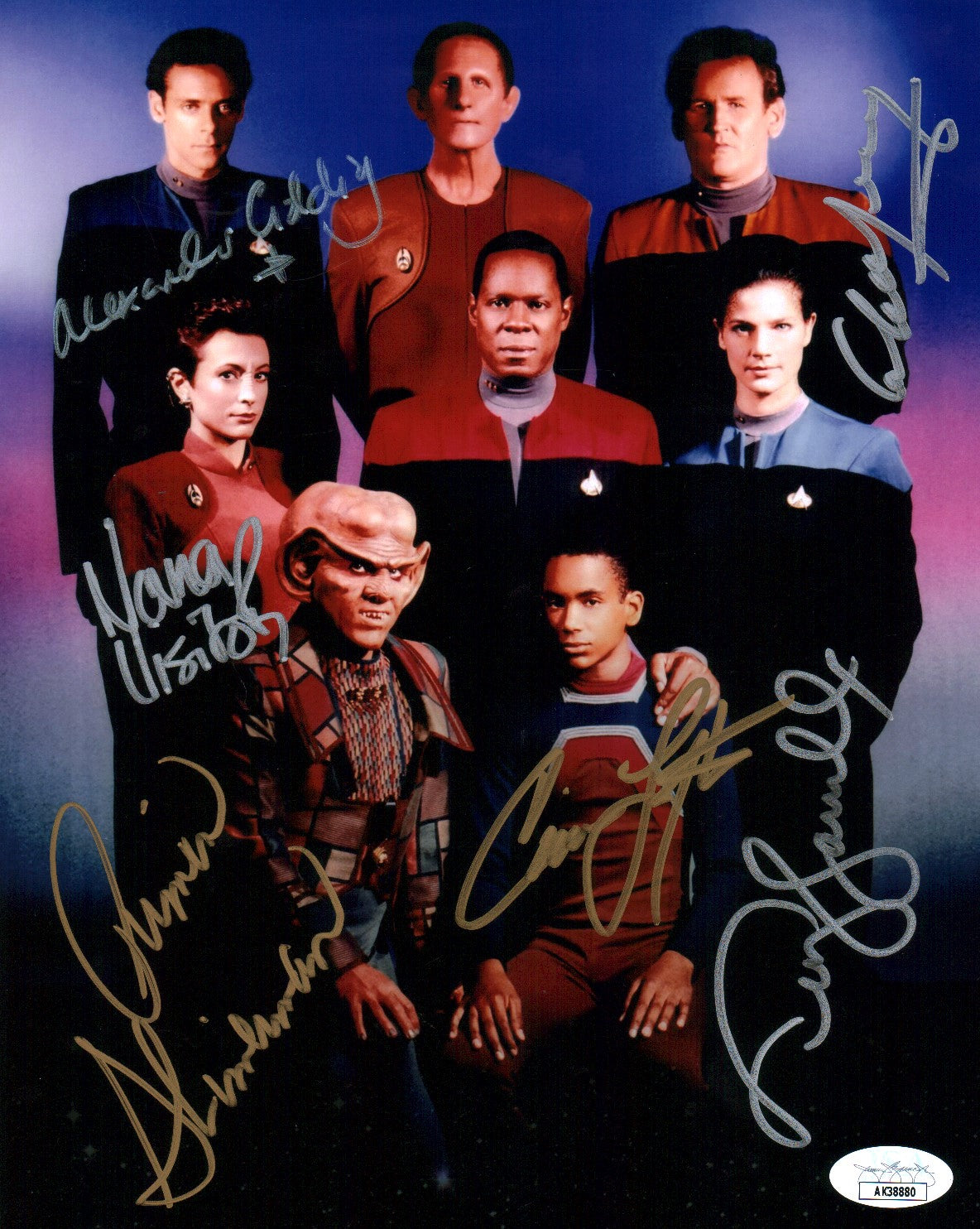 Star Trek: DS9 8x10 Photo Signed Farrell Lofton Meaney Shimerman Siddig Visitor Autograph JSA Certified COA GalaxyCon