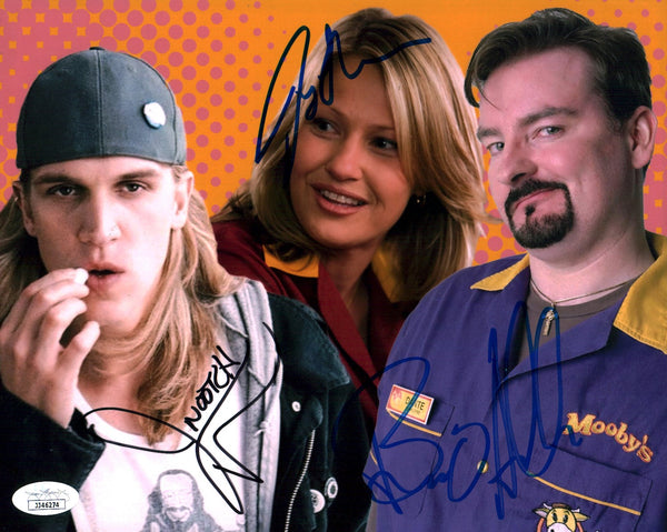 Clerks 8x10 Signed Photo Cast x3 O'Halloran, Adams, Mewes JSA Certified Autograph