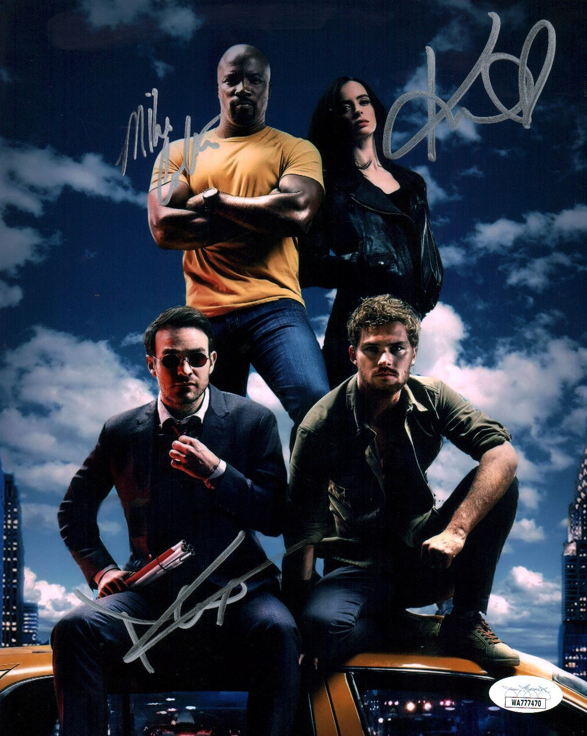 The Defenders 8x10 Photo Cast x3 Signed Cox Ritter Colter JSA Certified Autograph