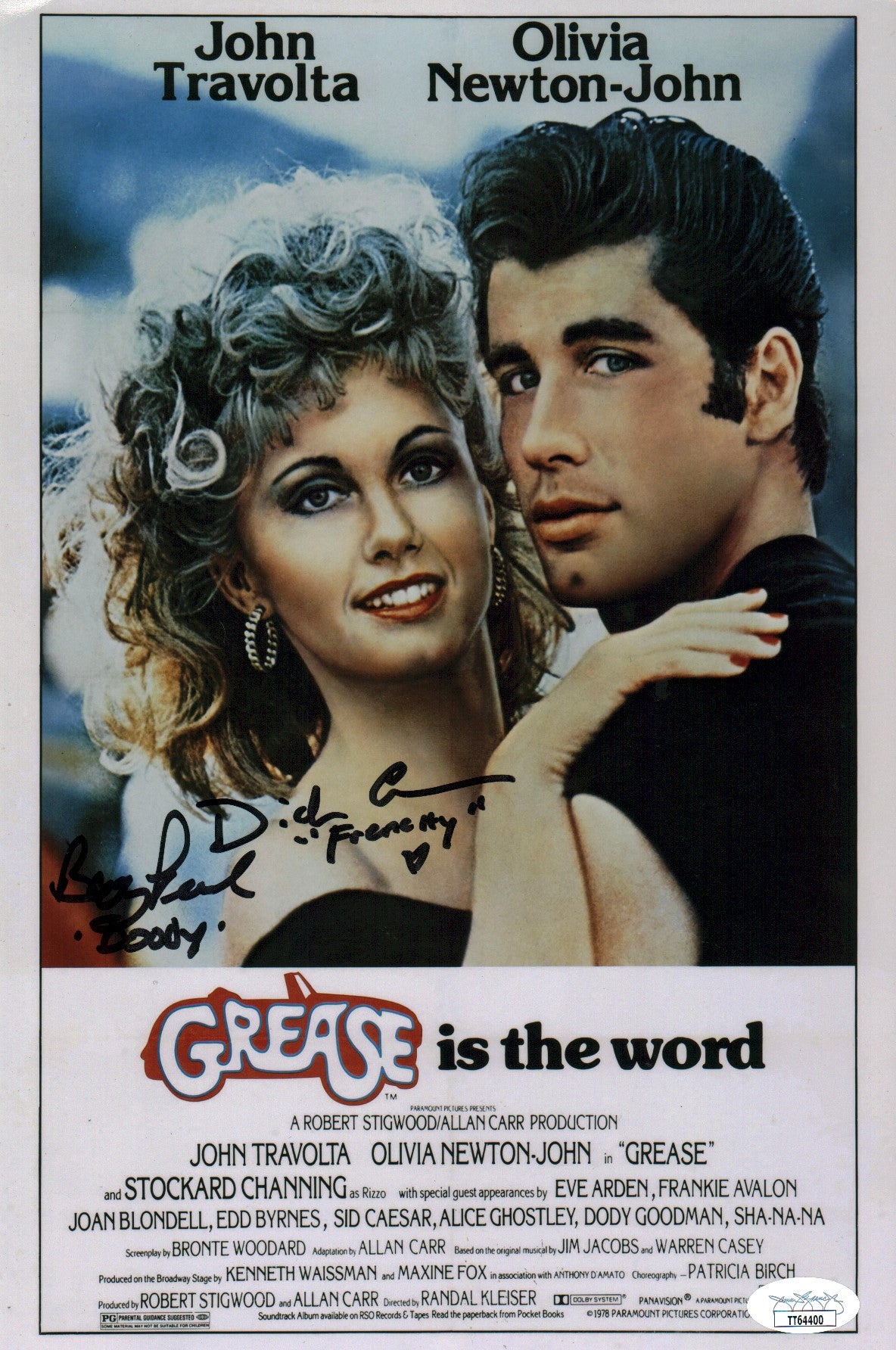 Grease 8x12 Signed Photo Conn Pearl JSA COA Certified Autograph