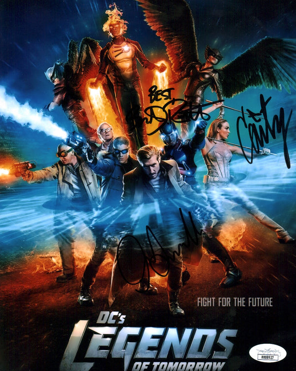 DC Legends of Tomorrow 8x10 Signed Photo Cast x3 Routh, Darvill, Lotz JSA Certified Autograph