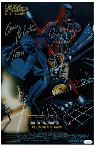 TRON 11x17 Cast Photo Poster x2 Signed Boxleitner Morgan JSA Certified Autograph GalaxyCon