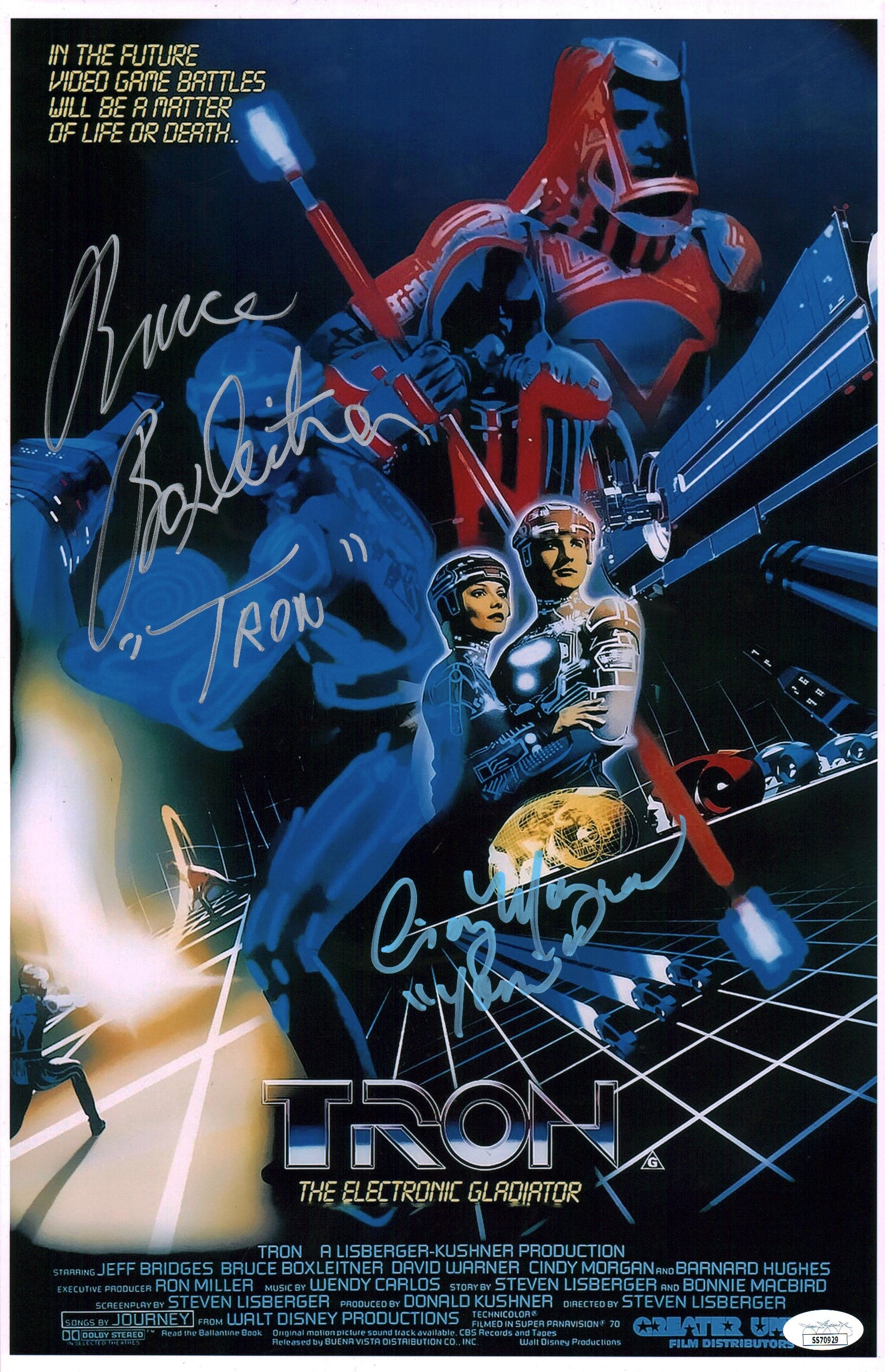 TRON 11x17 Cast Photo Poster x2 Signed Boxleitner Morgan JSA Certified Autograph GalaxyCon