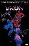 TRON 11x17 Cast x2 Photo Poster Signed Boxleitner, Morgan JSA Certified Autograph