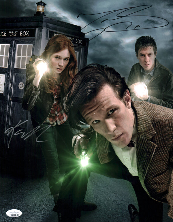 Doctor Who 11x14 Mini Poster Cast x2 Signed Gillan Smith JSA Certified Autograph