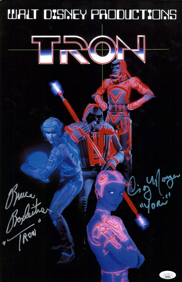 TRON 11x17 Cast x2 Photo Poster Signed Boxleitner Morgan JSA Certified Autograph