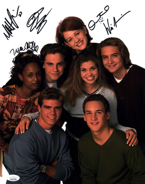 Boy Meets World 11x14 Signed Photo Poster Cast x5 Fishel, Friedle, Lawrence, McGee, Strong JSA Certified Autograph