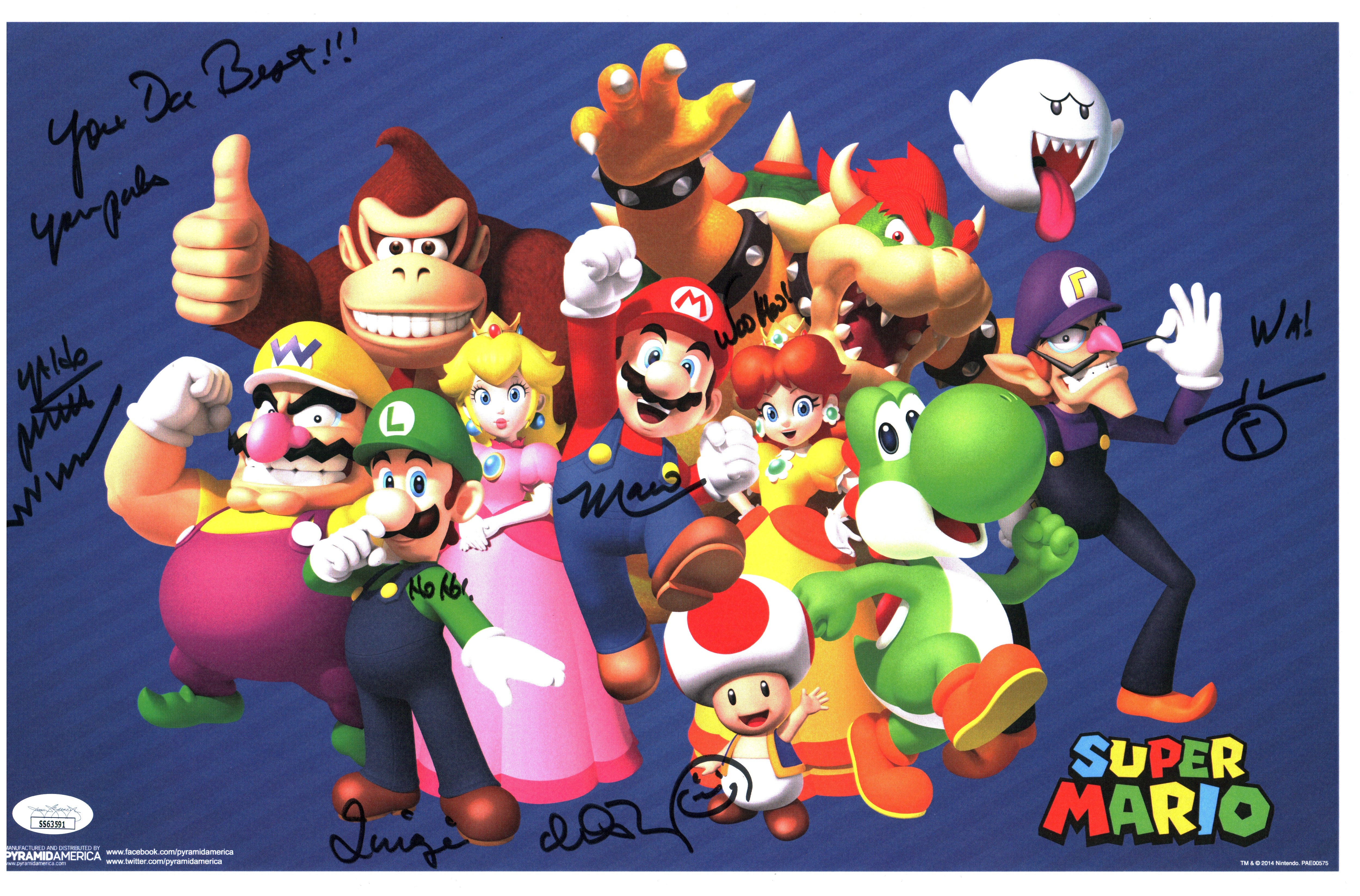 Charles Martinet Super Mario 11x17 Photo Poster Signed JSA Certified Autograph