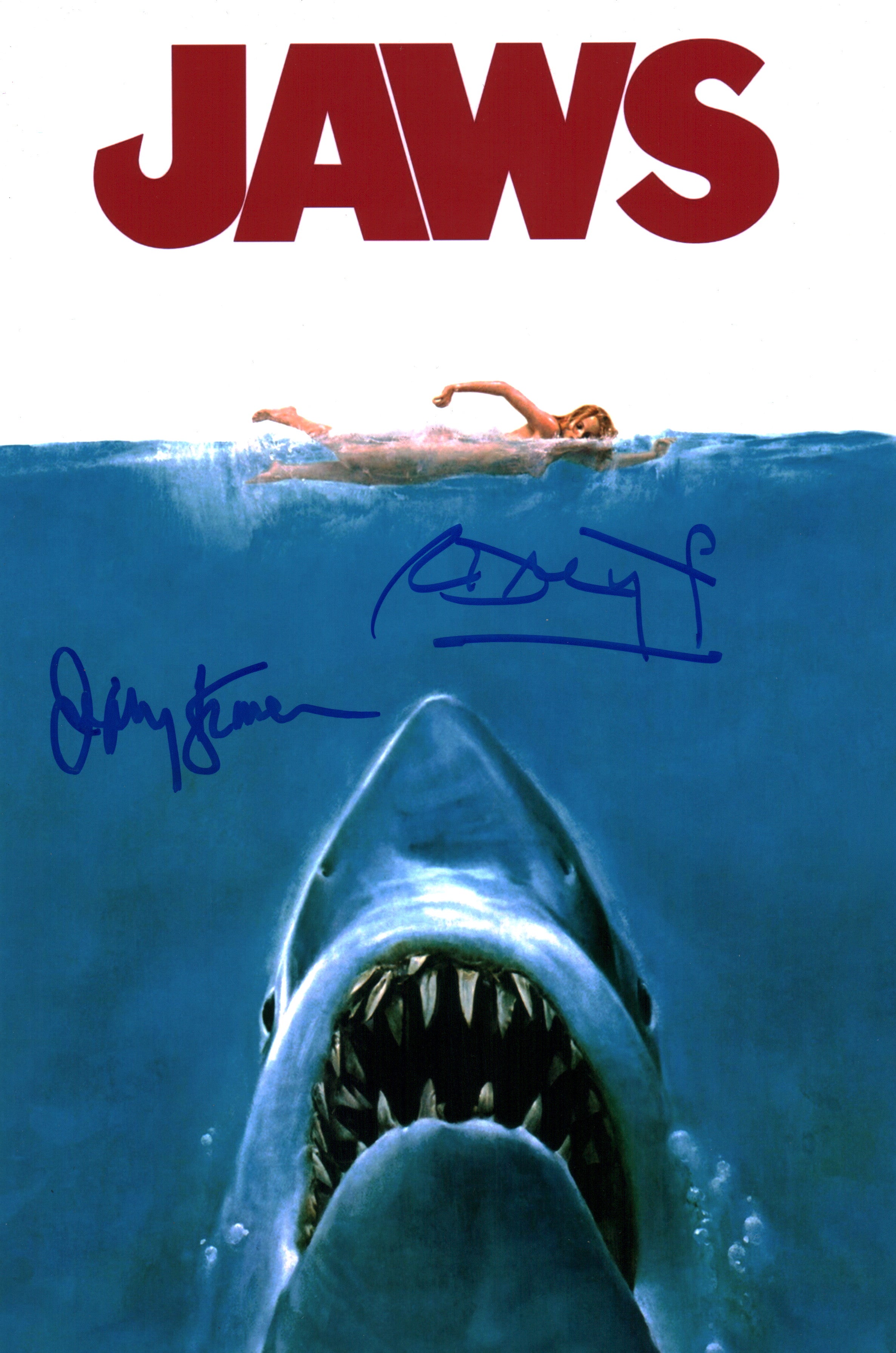 Jaws 8x12 Photo Cast x2 Signed Dreyfuss, Kramer Signed Photo JSA Certified Autograph