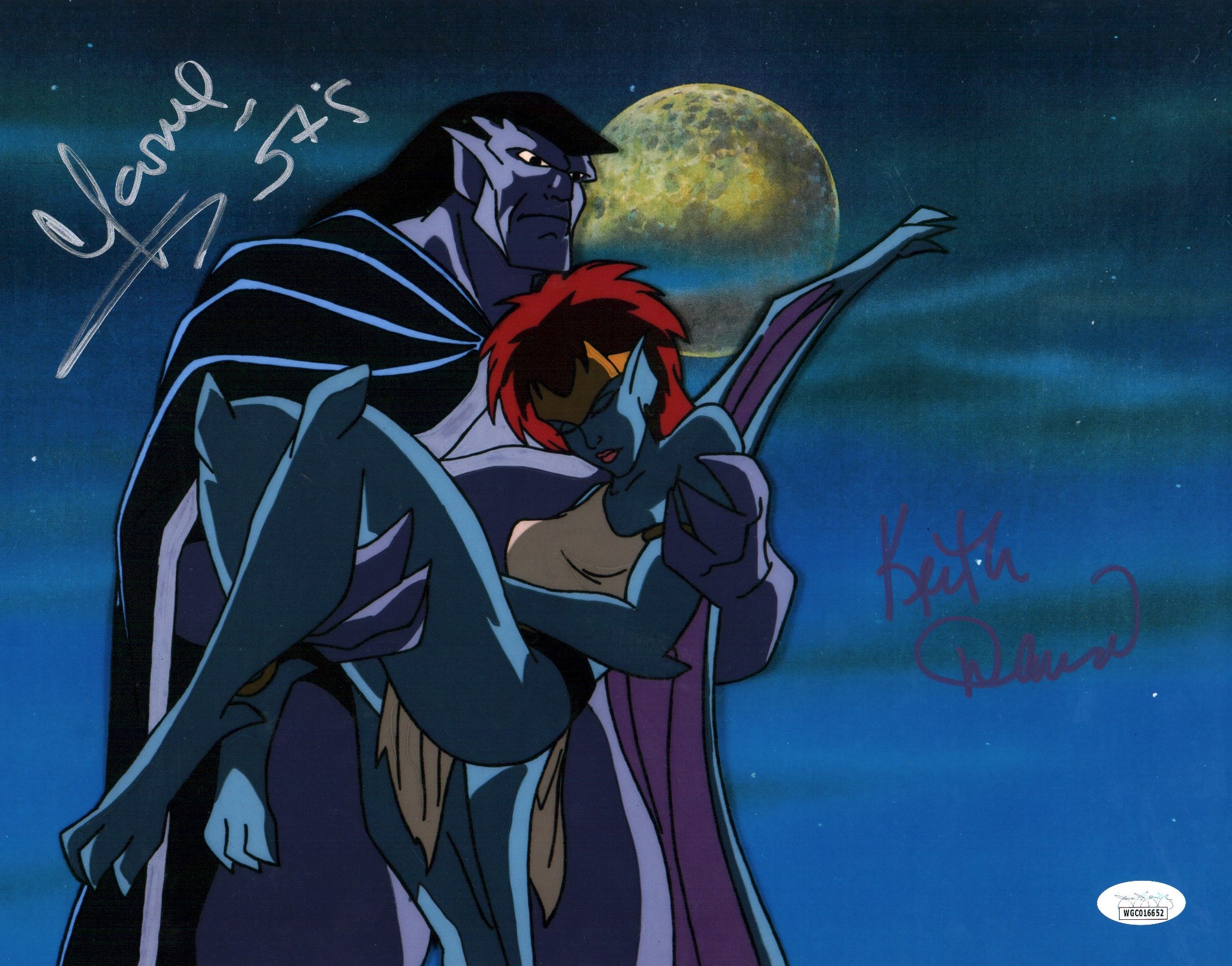 Gargoyles 11x14 Photo Poster Cast x2 Signed Keith David, Marina Sirtis JSA Certified Autograph