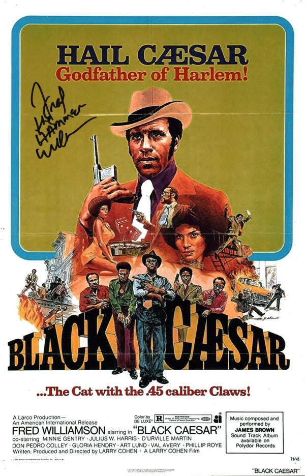 Fred Williamson Black Caesar 11x17 Signed Photo Poster JSA Certified Autograph